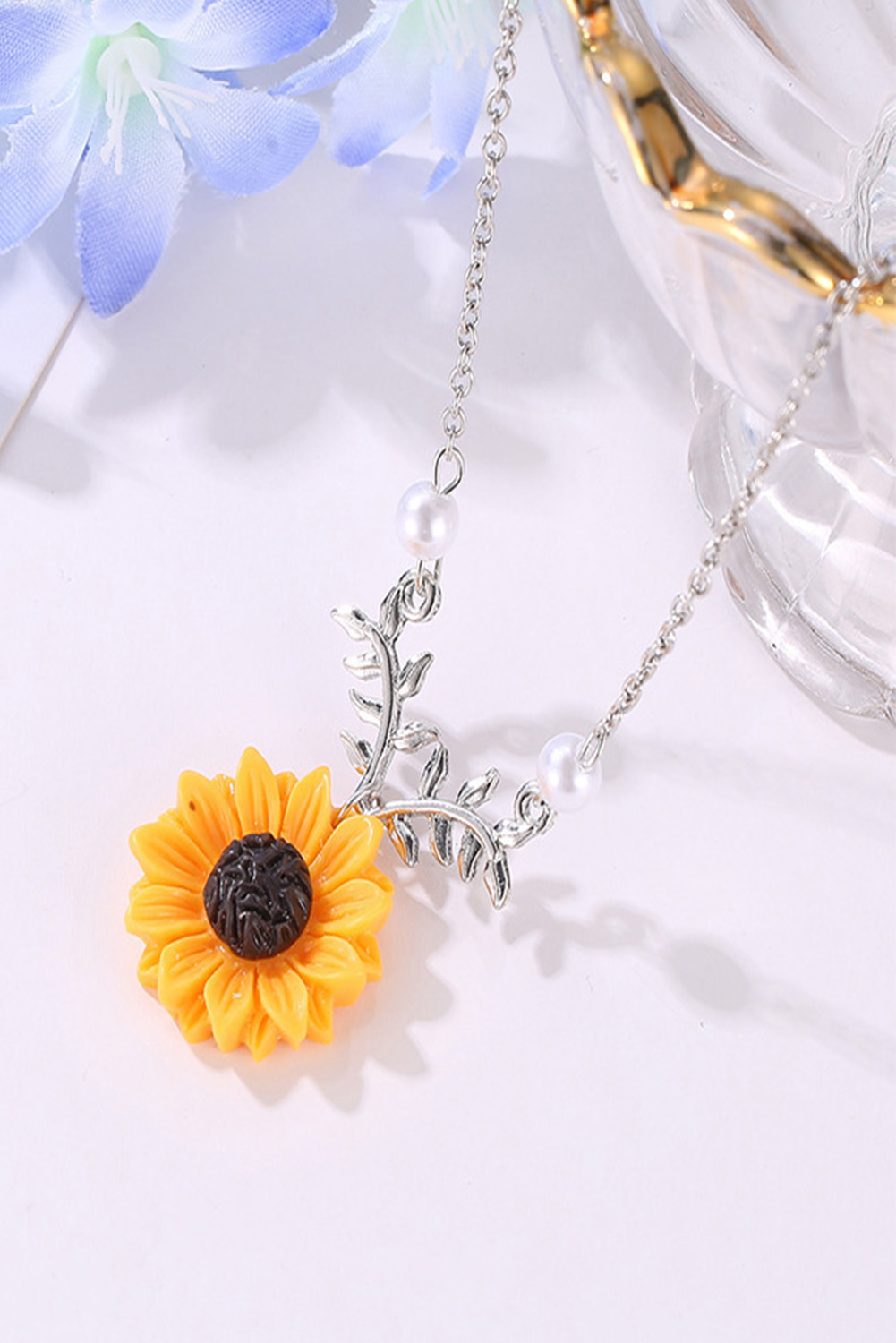 New arrivals 2023 Silver Sunflower CHARM Chain Necklace Jewelry