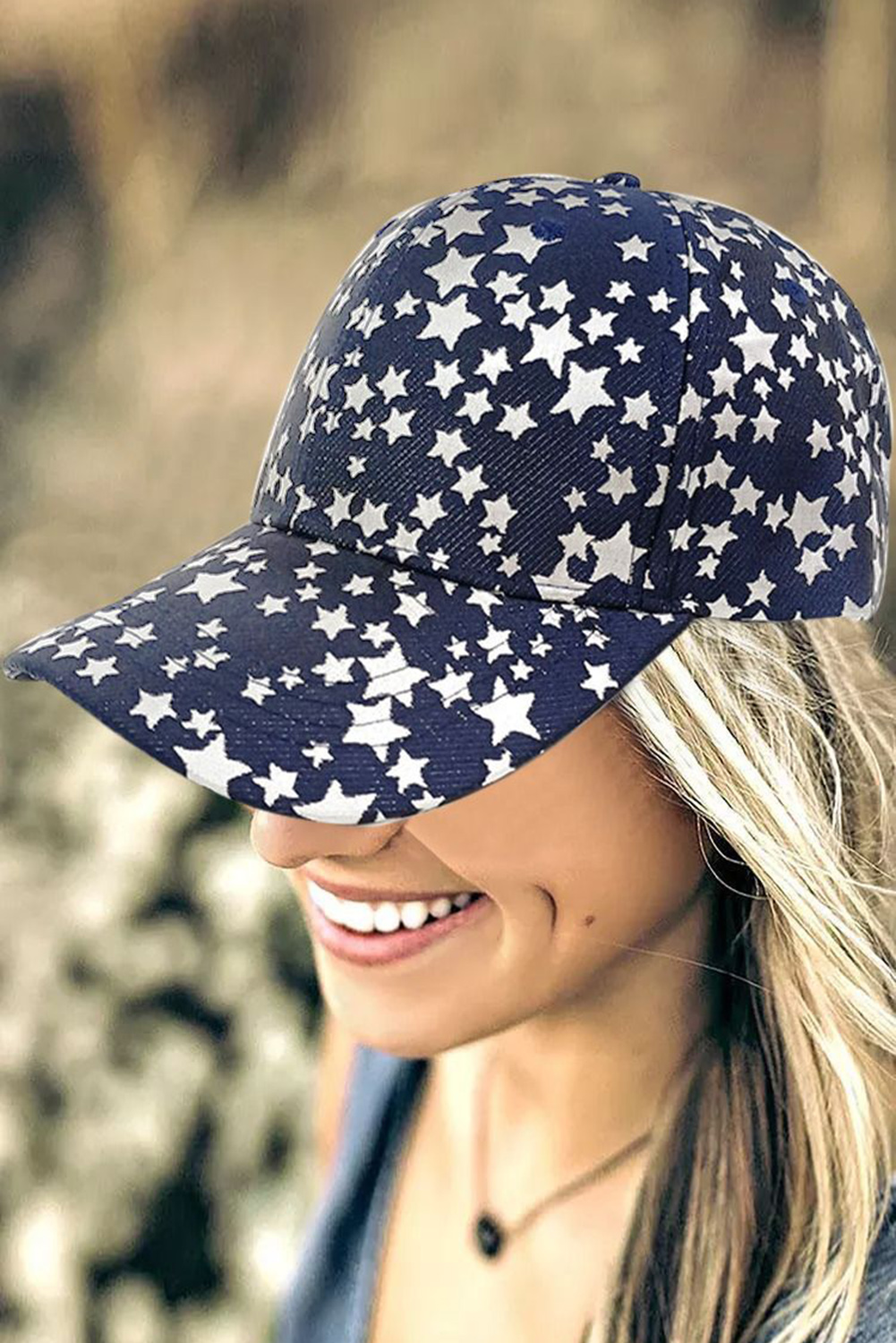 Wholesale Blue Casual Star Print BASEBALL CAP