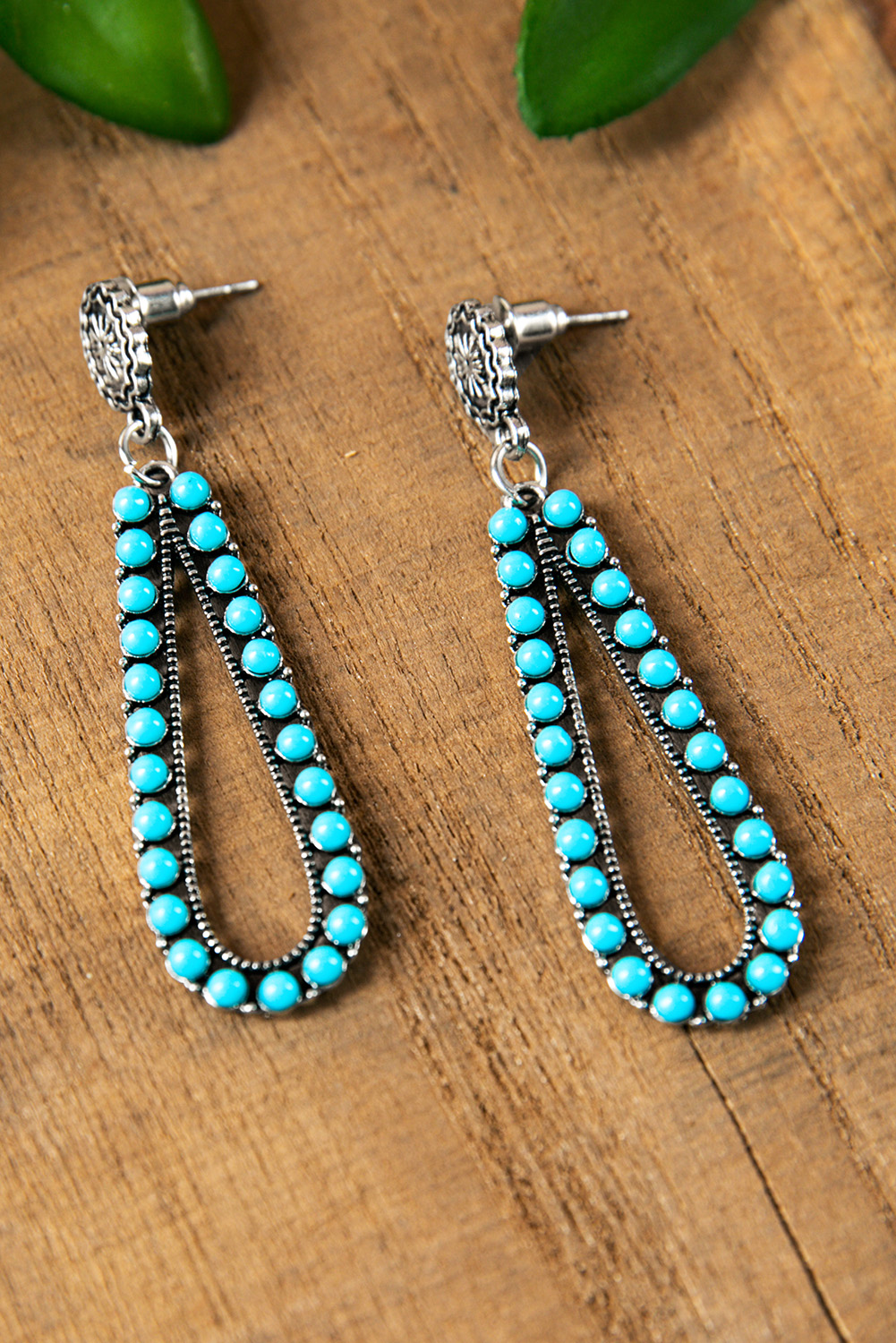 Shewin Wholesale Clothes Silver WESTERN Waterdrop Turquoise Stud Drop Earrings