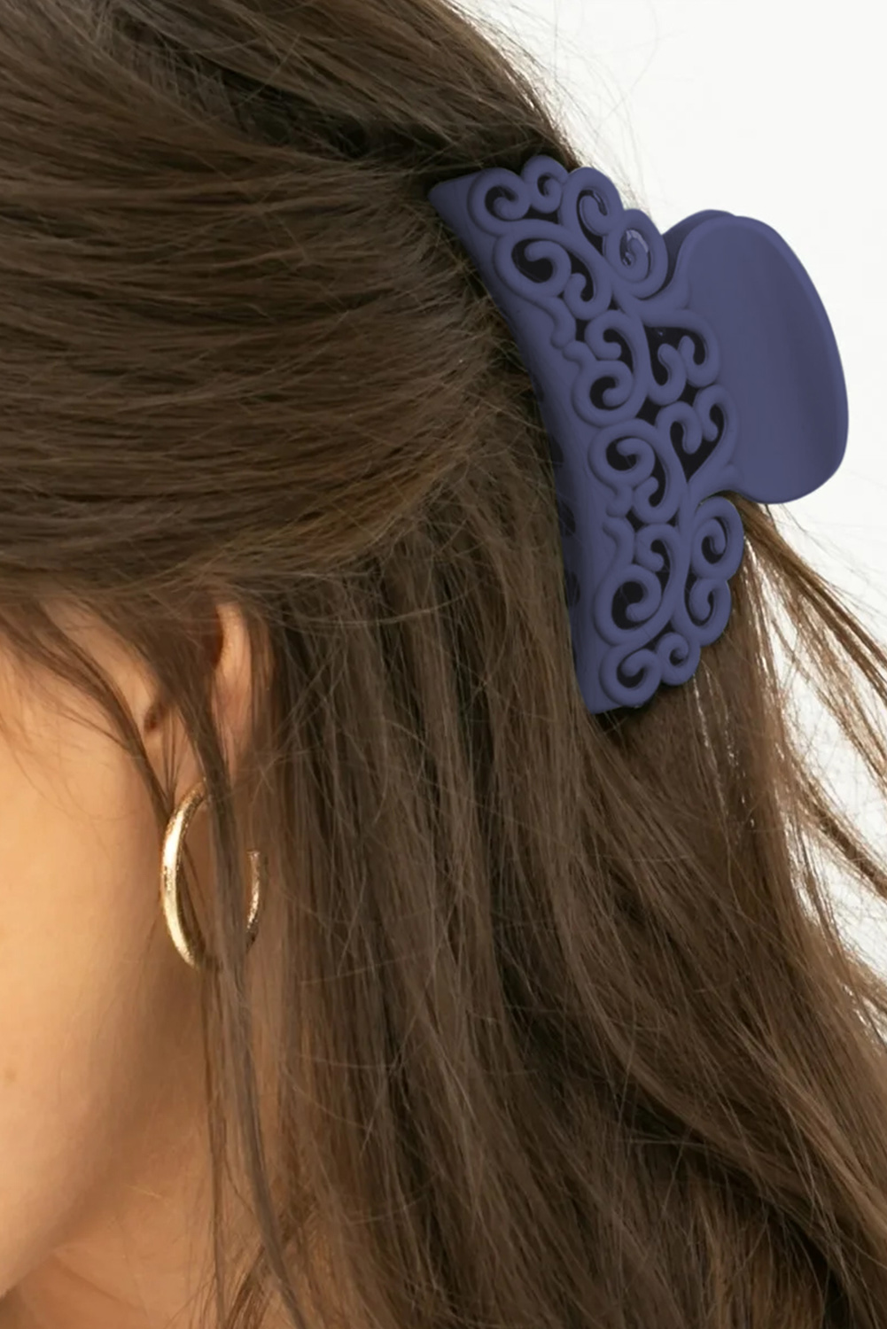 Wholesale Dark Blue Basic Large Acrylic HAIR Claw Clip 