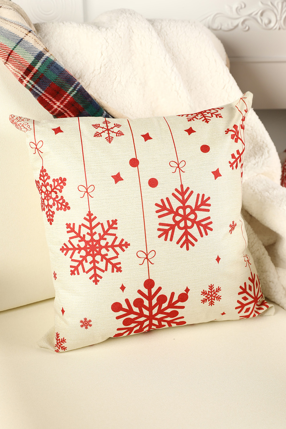 New arrivals 2023 White Christmas Snowflake PILLOW Cover