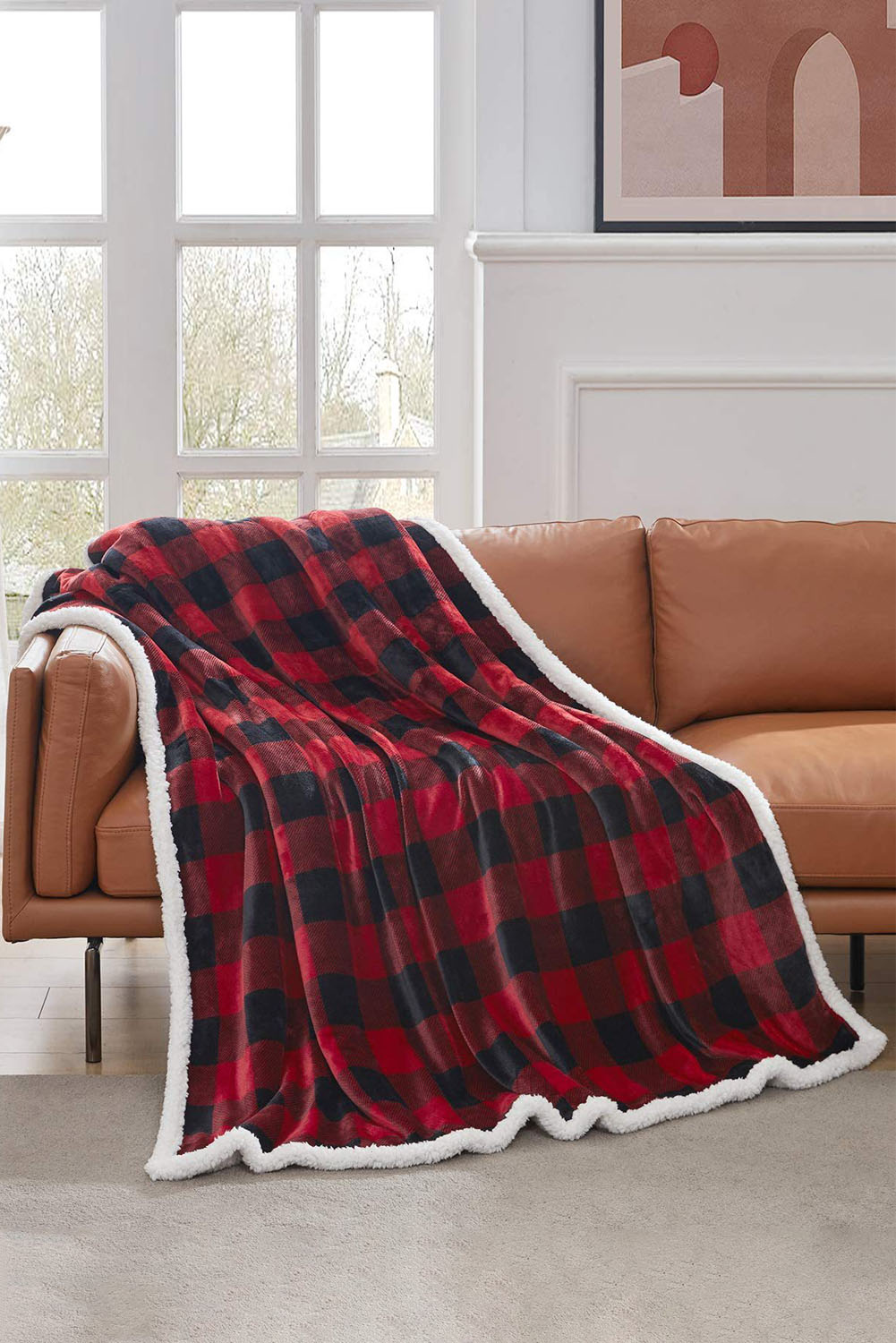 Wholesale Red 127x152cm Buffalo Plaid Winter Flannel Fleece Throw BLANKET 