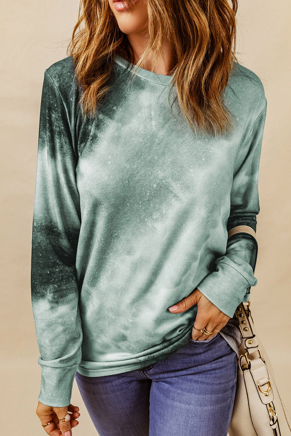 Ombre Grey TIE DYE Casual Long Sleeve Sweatshirt