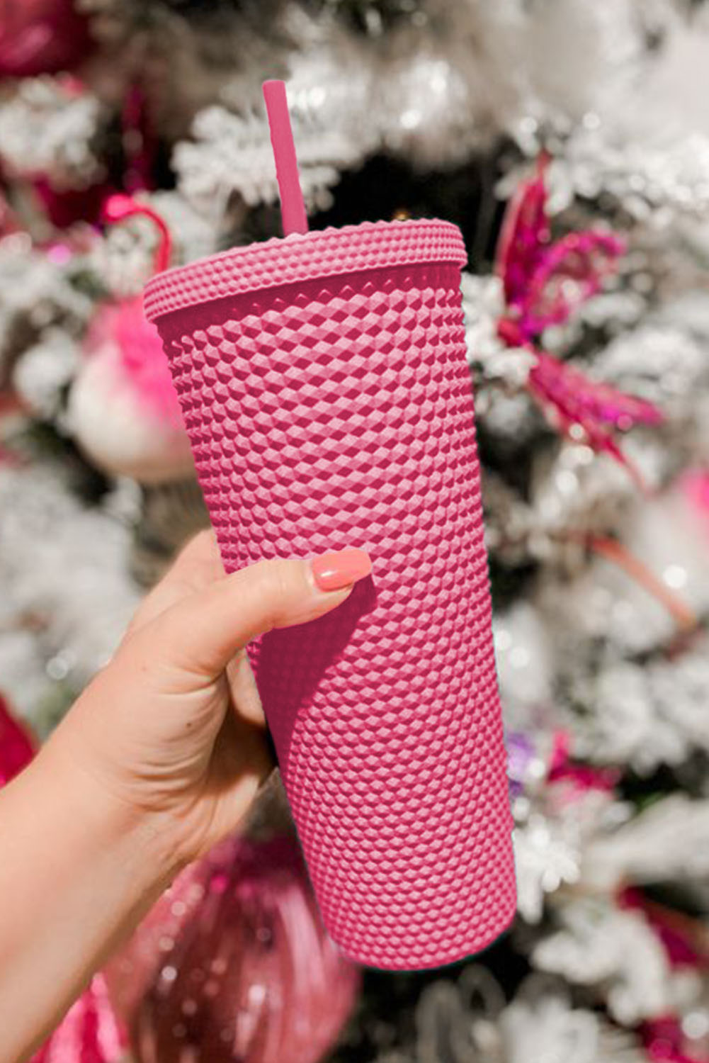 Wholesale Red 24 OZ Reusable Matte Diamond Tumbler MUG 