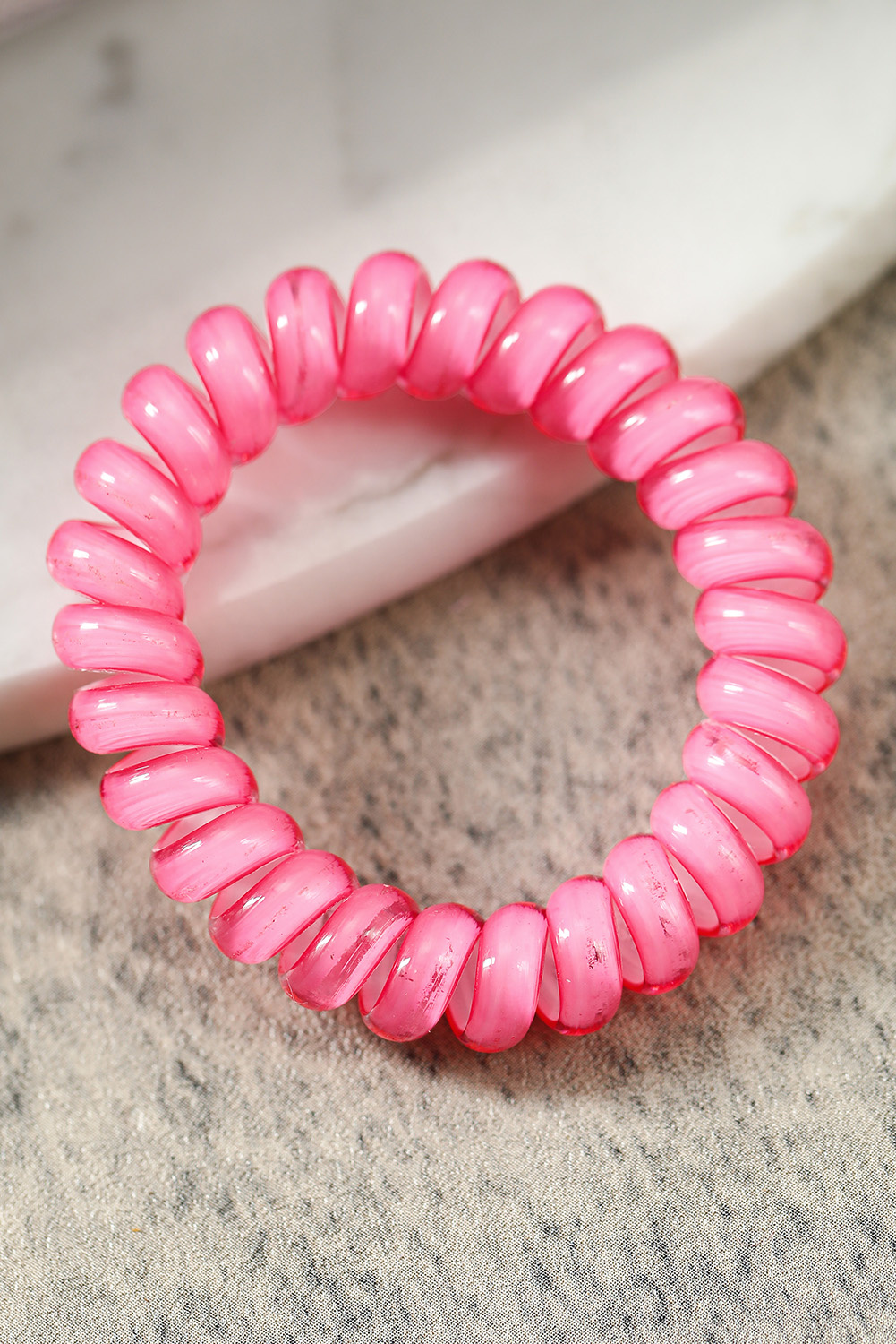 Wholesale Rosy TELEPHONE Cord Ponytail Holder Spiral Hair Tie