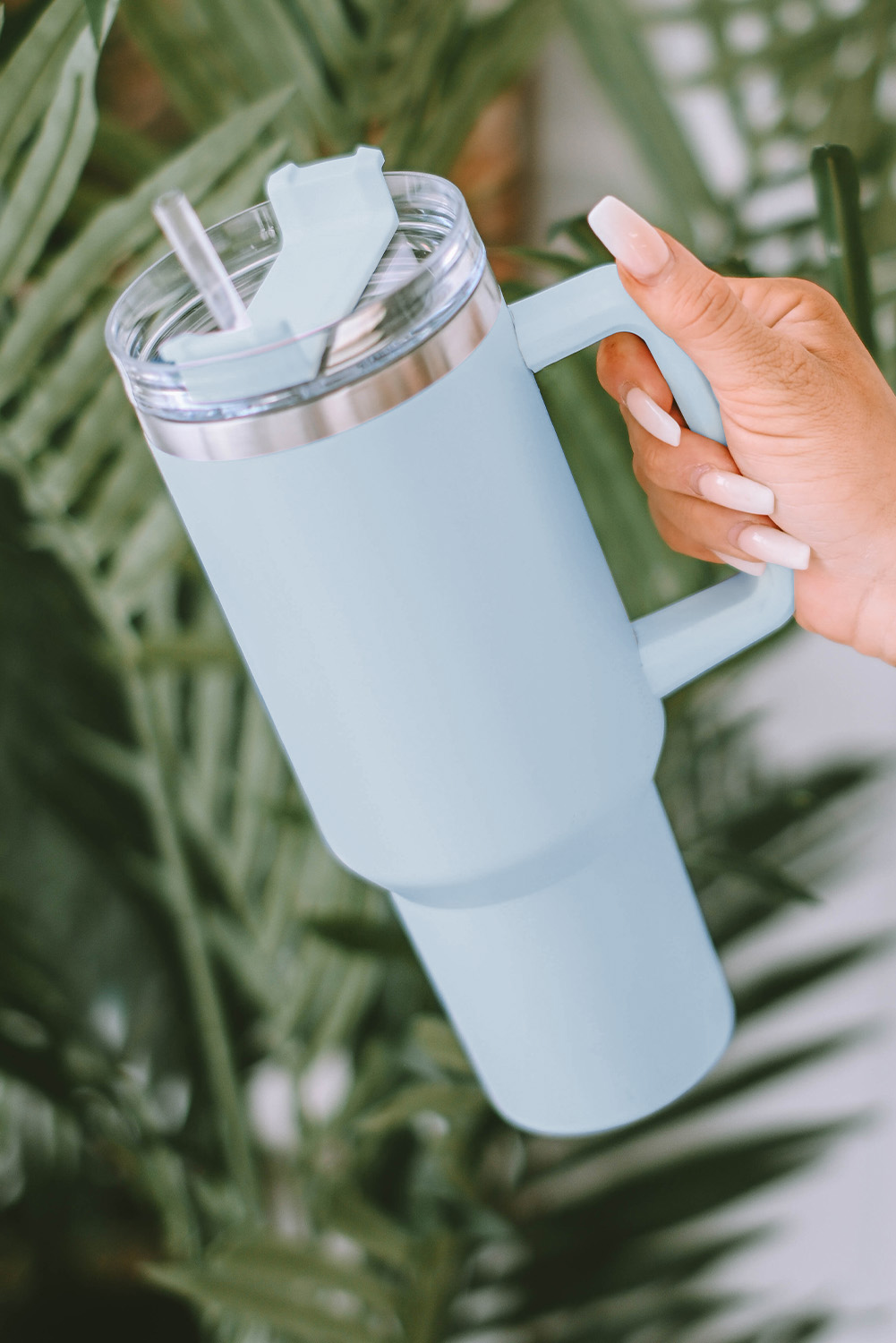 Wholesale Light Blue 304 Stainless Steel Double Insulated Tumbler MUG with Straw