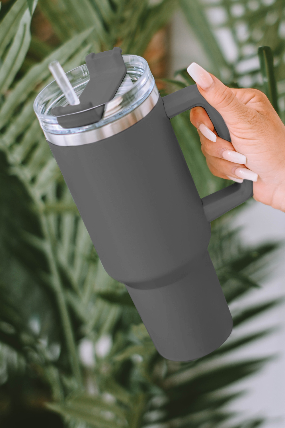 Wholesale Gray 304 Stainless Steel Insulated Tumbler MUG With Straw