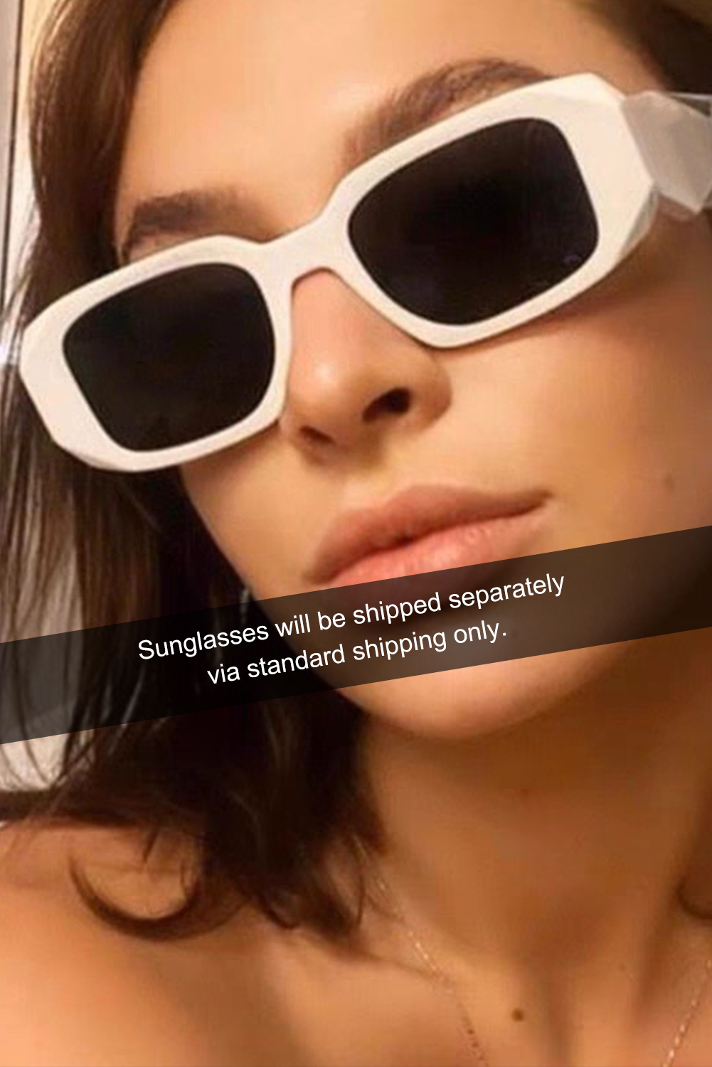 Dropshipping White Large Square FRAME UV Protection Sunglasses