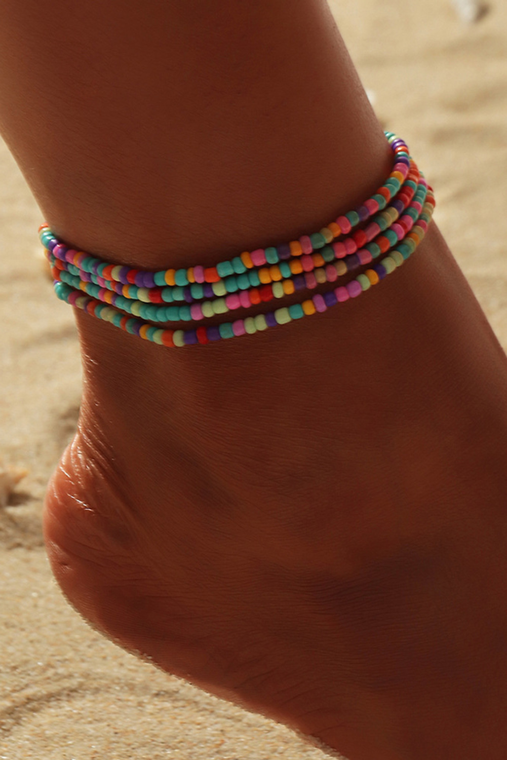 Shewin Wholesale Multicolor Micro Beads Minimalist ANKLET