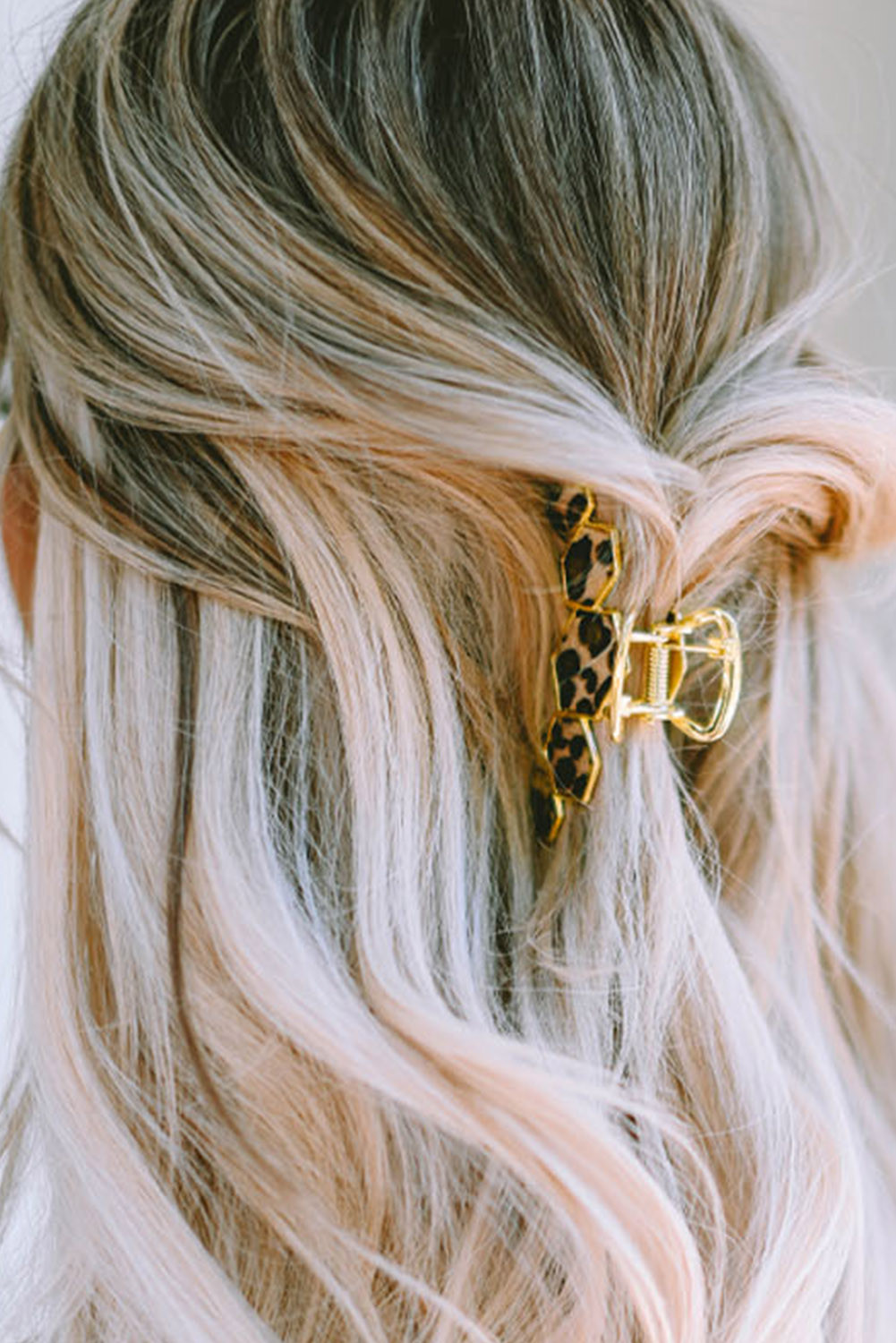 Leopard Furry Pentagonal Joint Claw Clip