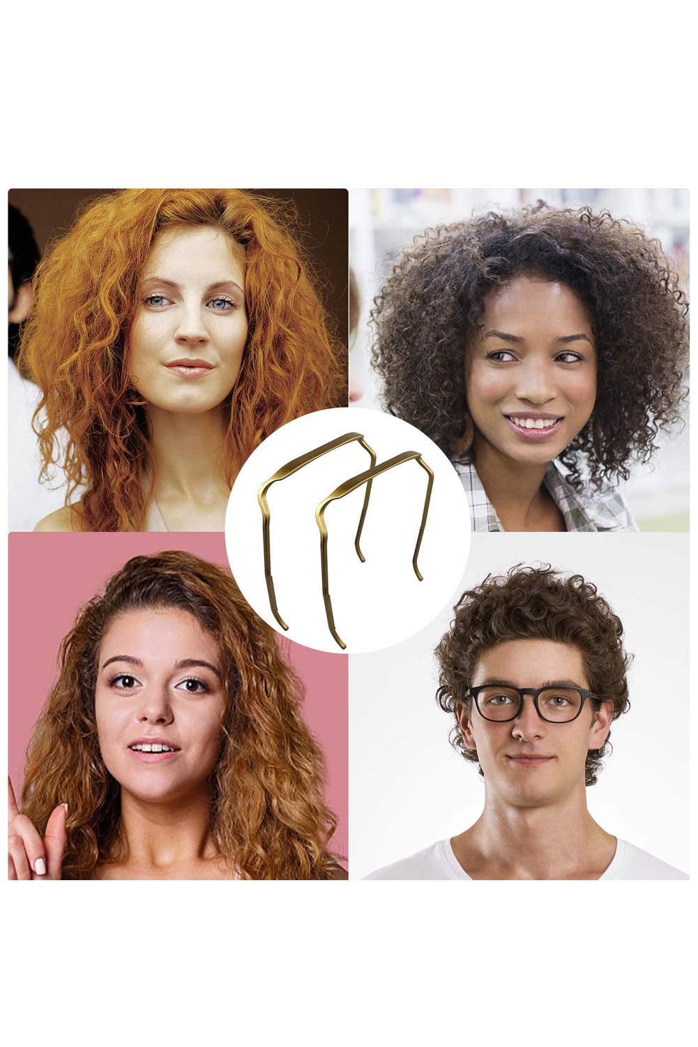 Gold Thick Hair Squared Plastic Hair Hoop