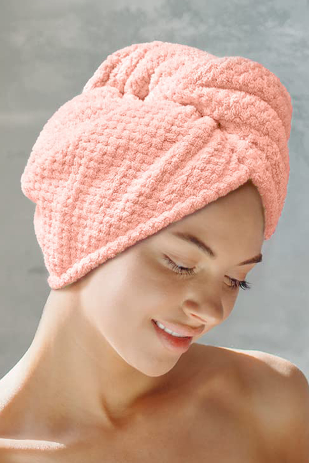 Shewin Wholesale Western Pink Super-Absorbent Quick Drying Microfiber Hair TOWEL