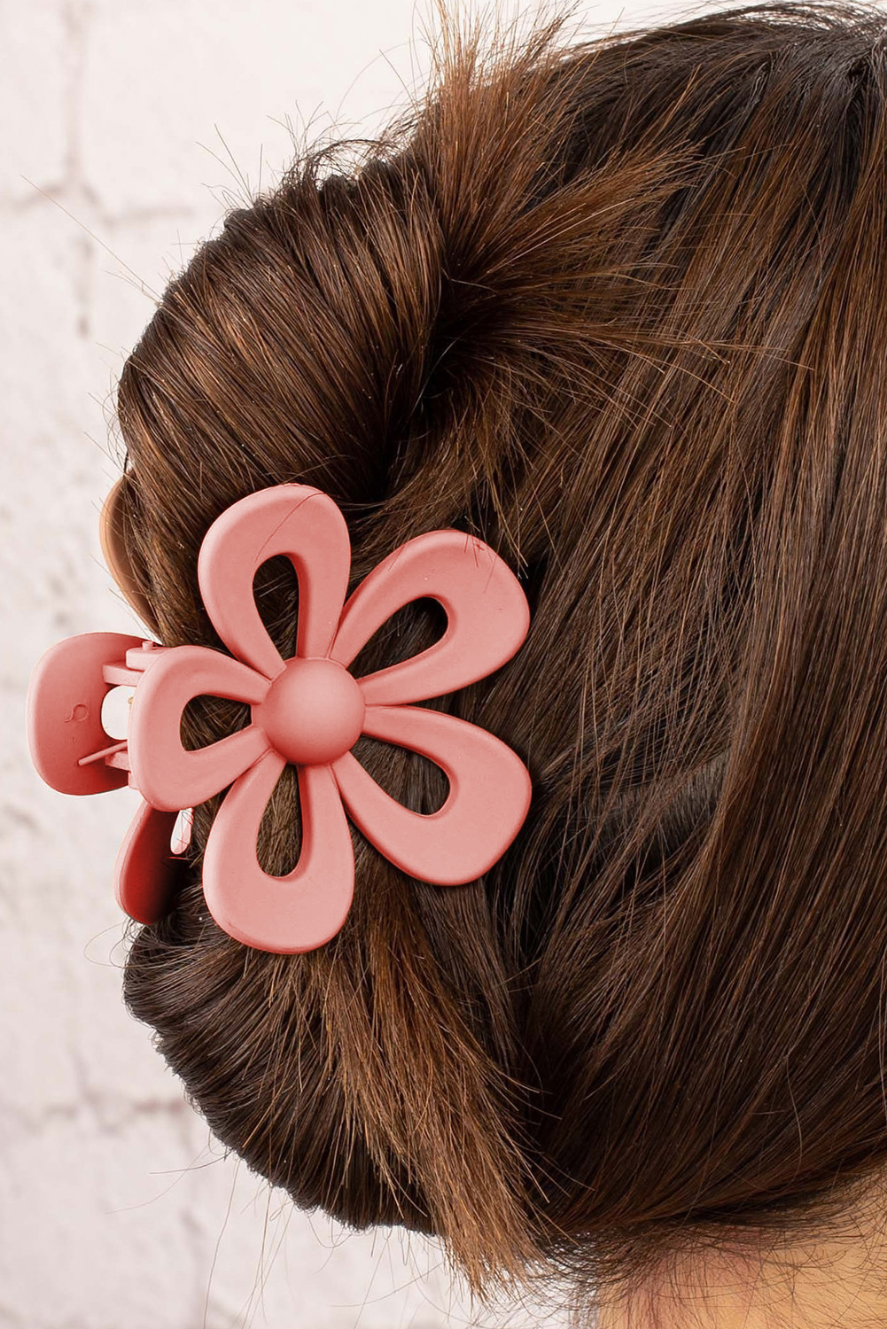 Shewin Wholesale Cheap Light Pink Sweet Hollowed FLOWER Shape Claw Clip