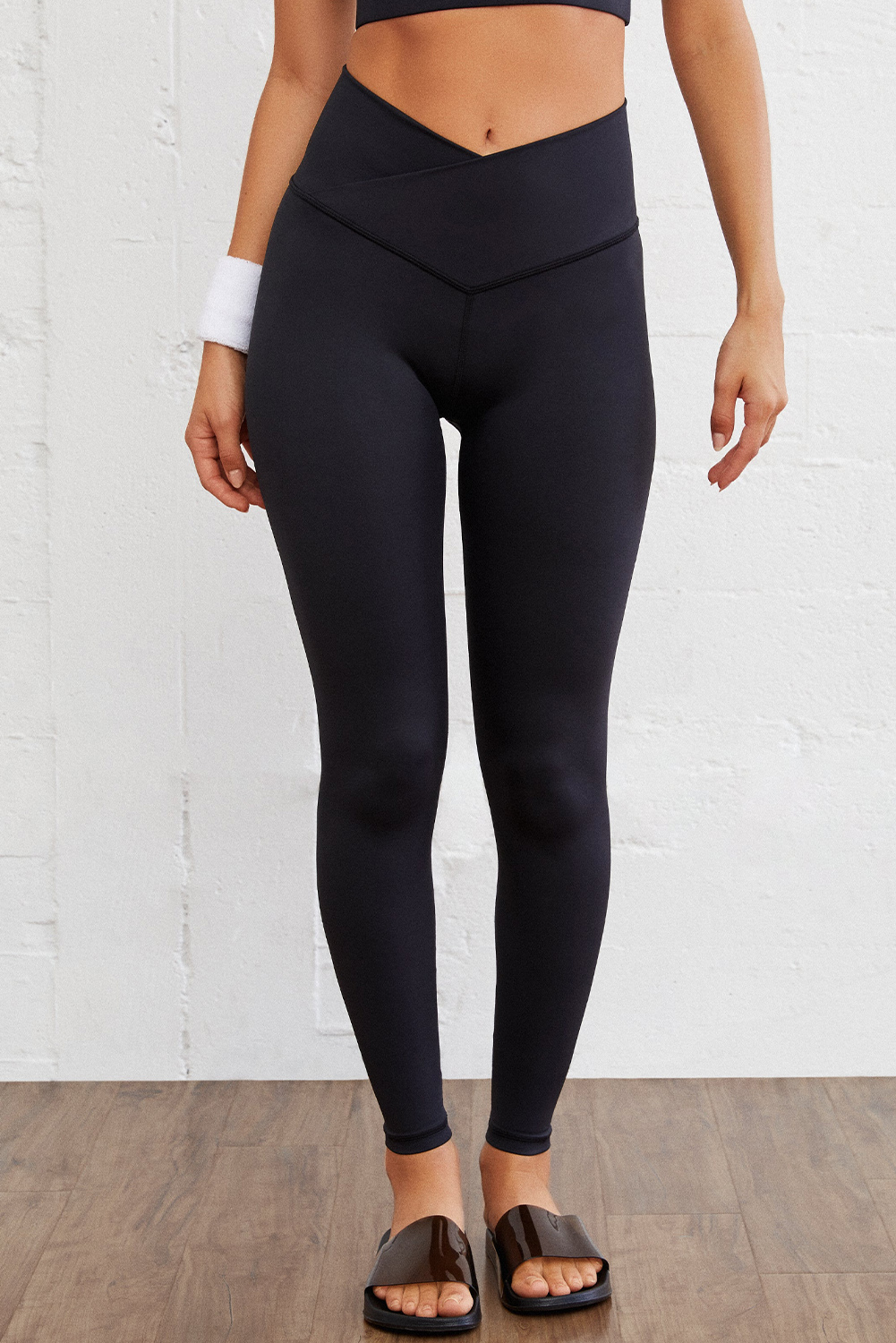 Shewin Wholesale Cheap Black Arched Waist Seamless Active LEGGINGS