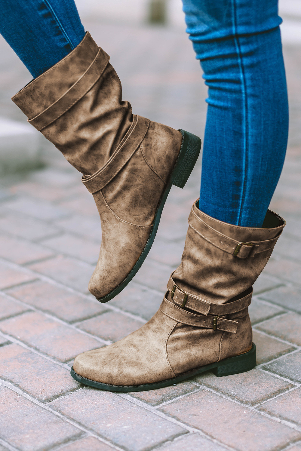 Chestnut Point Toe Buckle Boots
