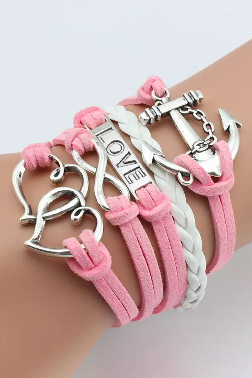  Pink LOVE Token Multi-layer VALENTINEs Bracelet