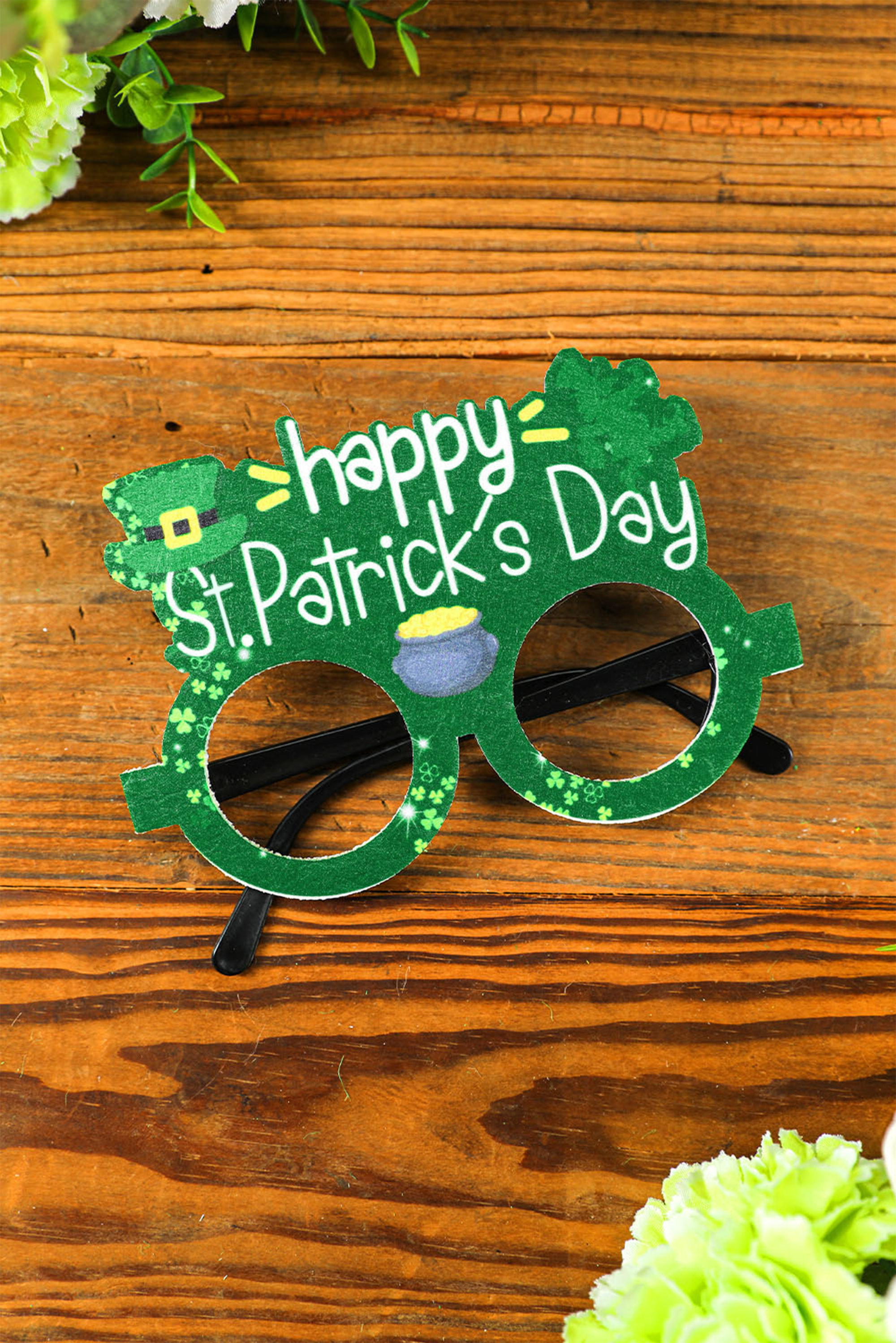 Shewin Wholesale Dropshippers Green St Patricks Day Clover Print GLASSES Frame