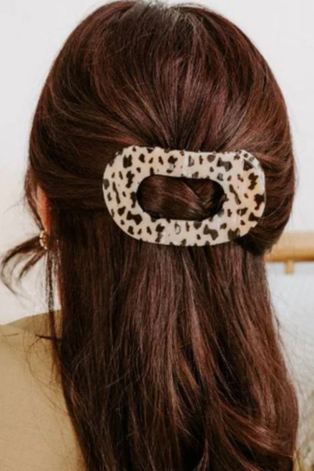 Brown Leopard Print Acrylic HAIR Claw