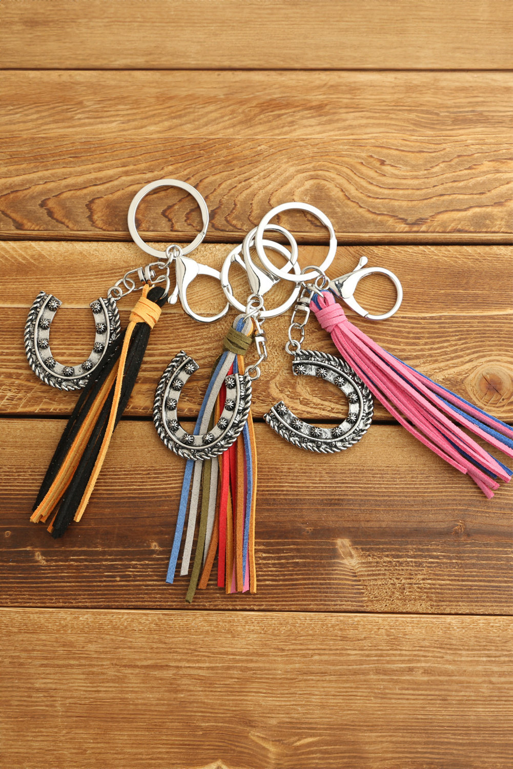 Chestnut Horseshoe Pendant Tassel KEYCHAIN