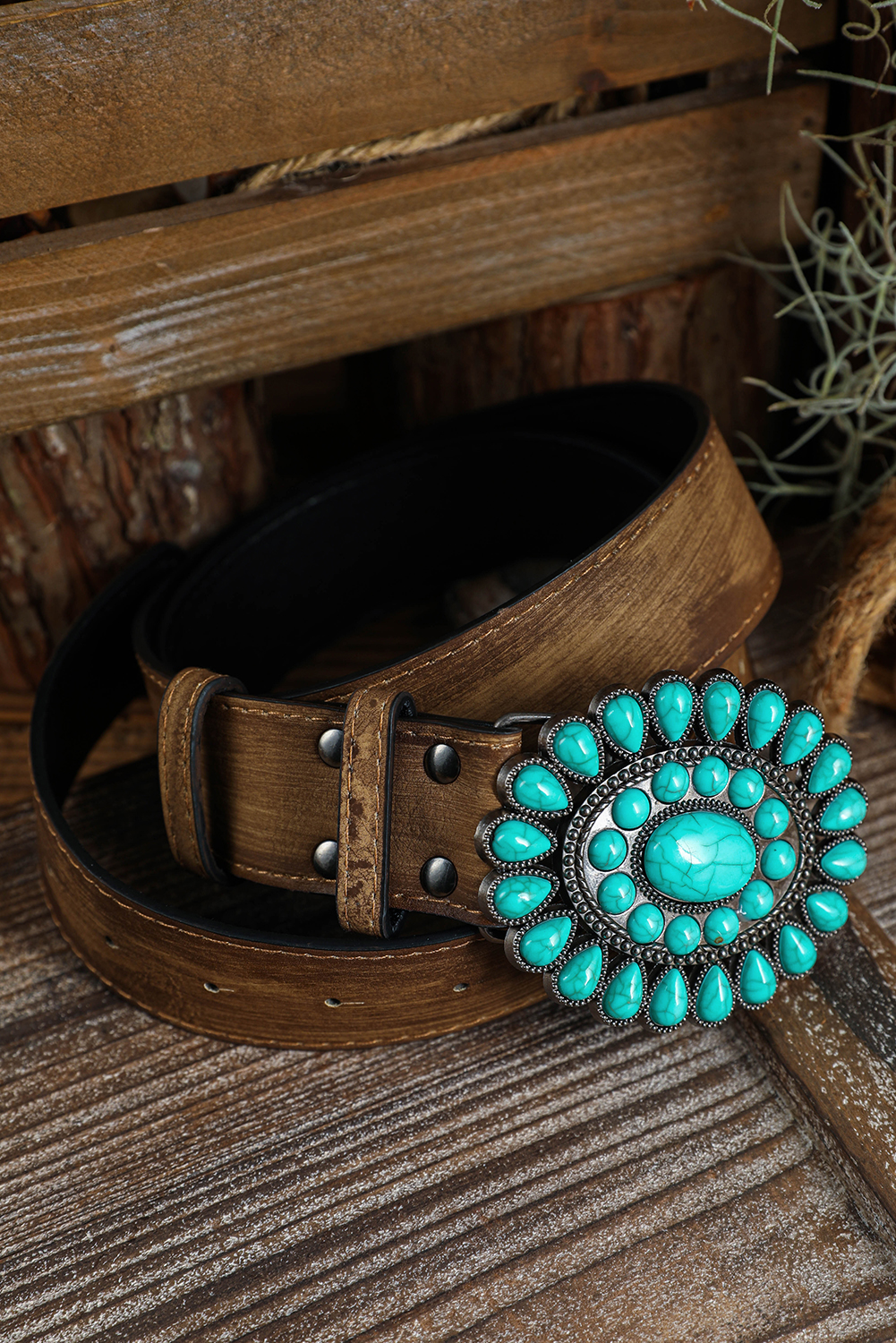 Shewin Wholesale Winter Light Blue Boho Turquoise Decor Wide BELT