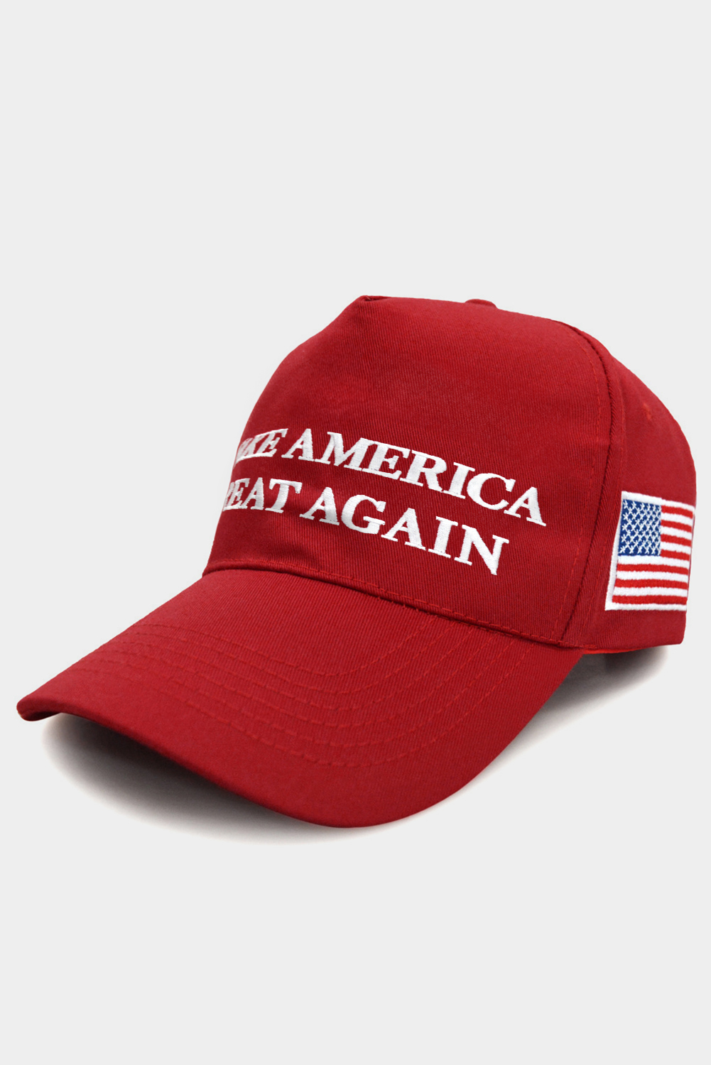 Shewin Wholesale Clothes Fiery Red MAKE AMERICA GREAT AGAIN Flag Embroidered Baseball HAT