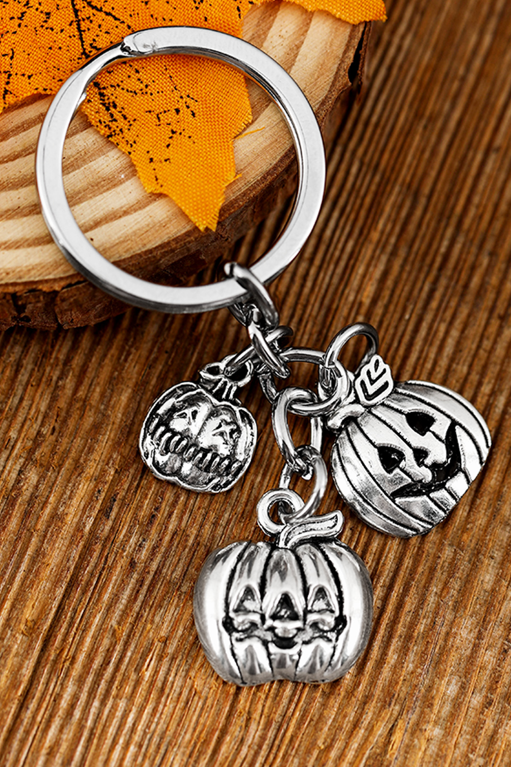 Silvery Halloween Pumpkin Party Favor Alloy KEYCHAIN