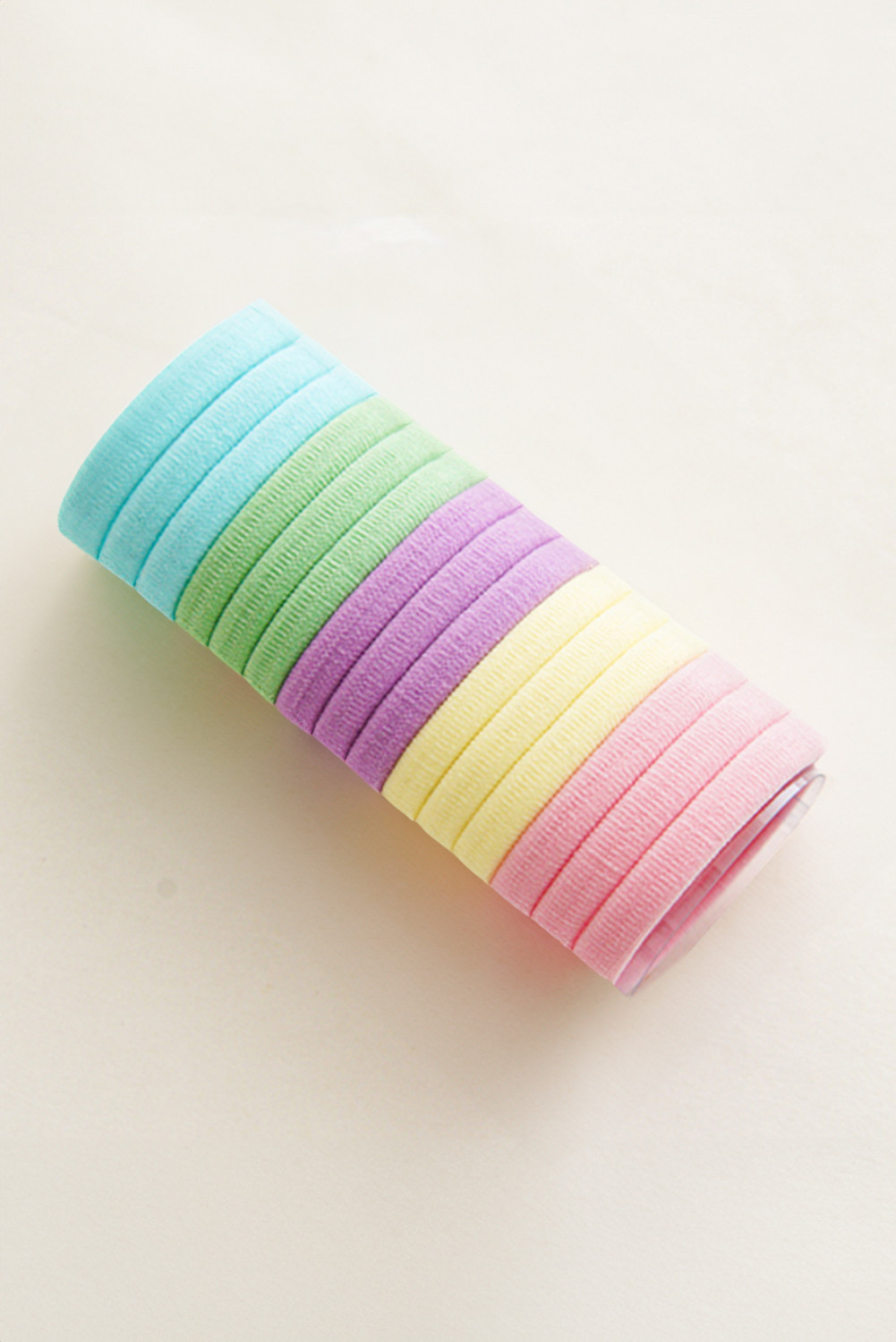 Pink 15pcs Rainbow Ponytail Holder Hair Tie