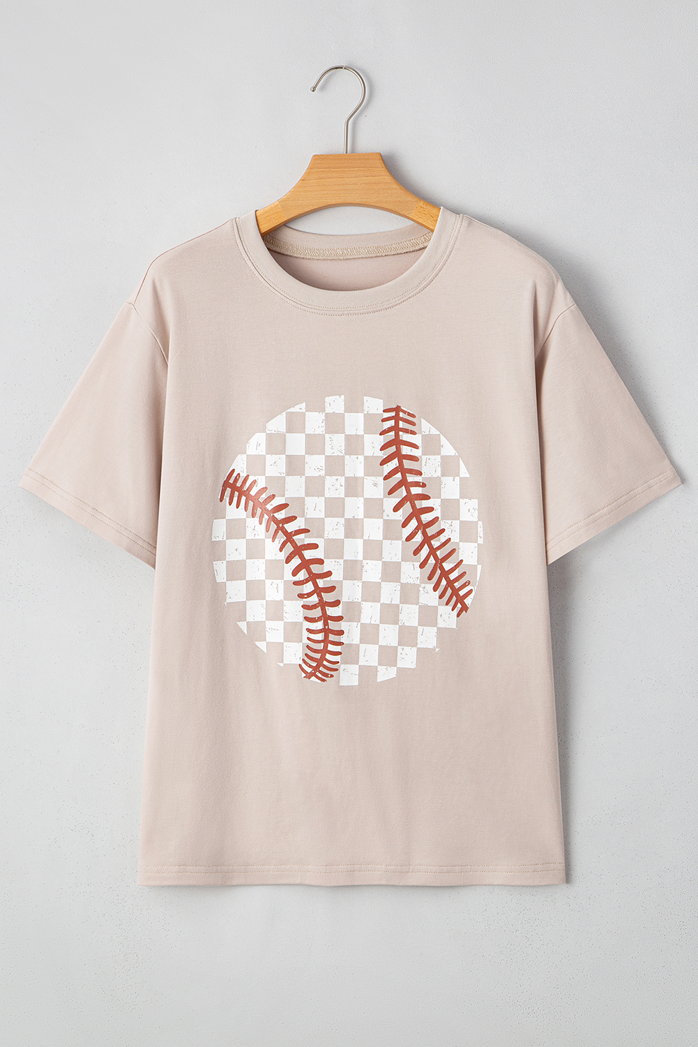 Shewin Wholesale Winter Jet Stream Checkered BASEBALL Graphic Tee