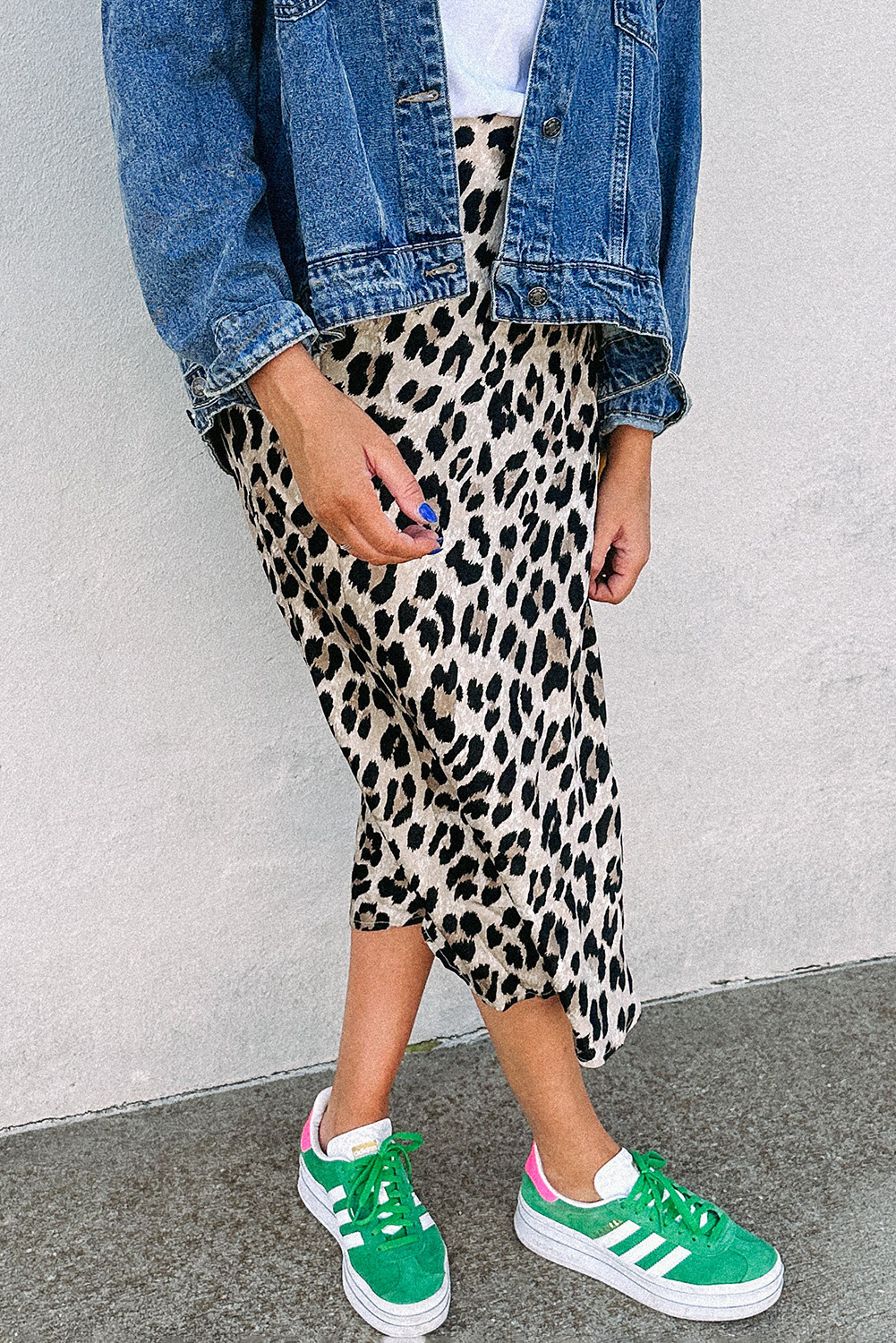 Shewin Wholesale Bulk Brown Leopard Print High Waist Midi SKIRT