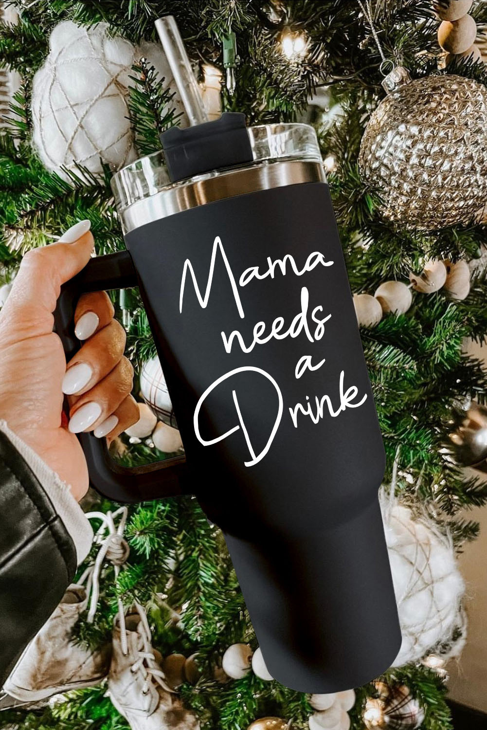 Black Mama Needs A Drink Print Tumbler Cup