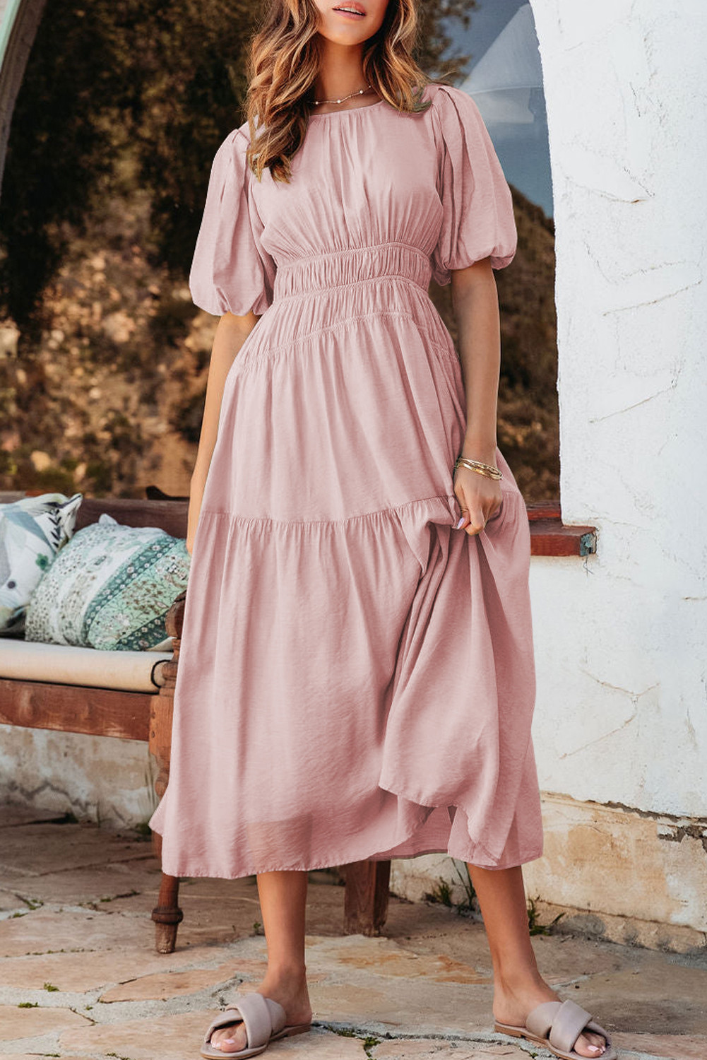 pink flowy dresses wholesale
