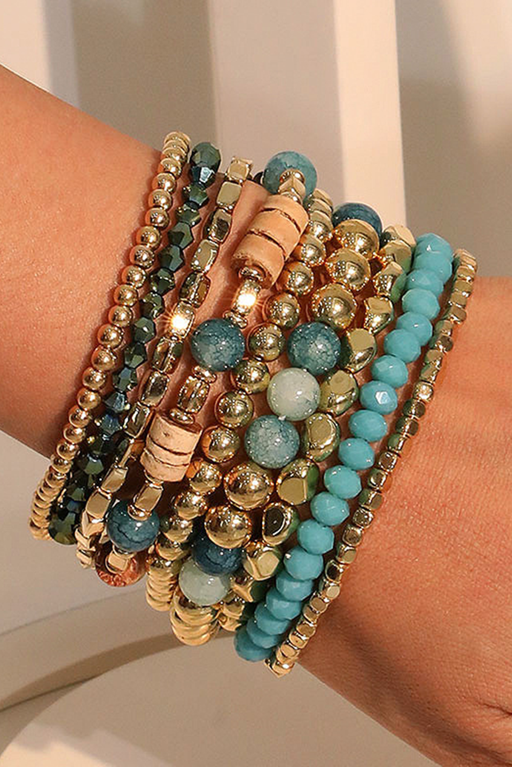 Gold Boho Beaded Multilayer Bracelet Set