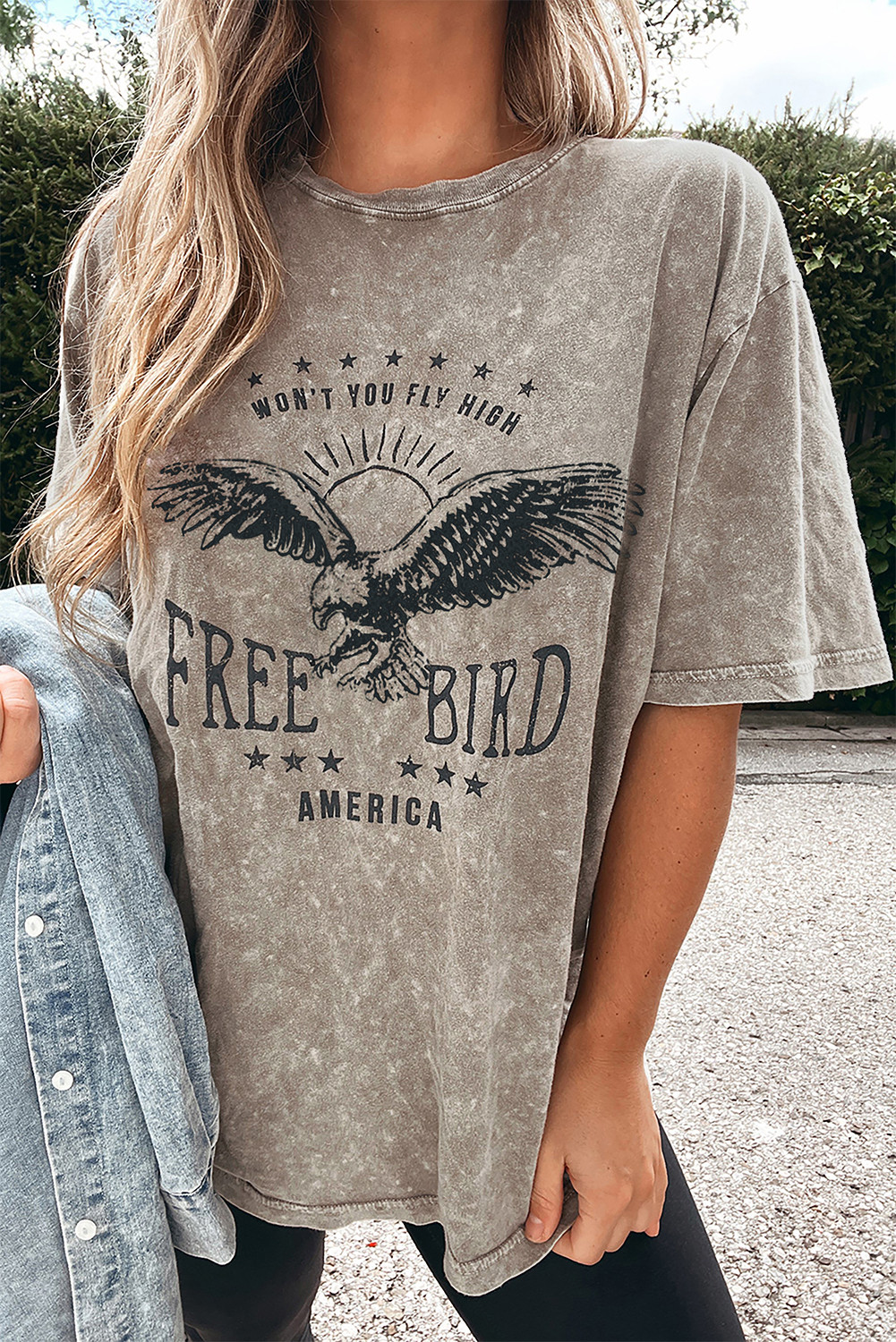 Parchment Mineral Washed Letter Graphic Top