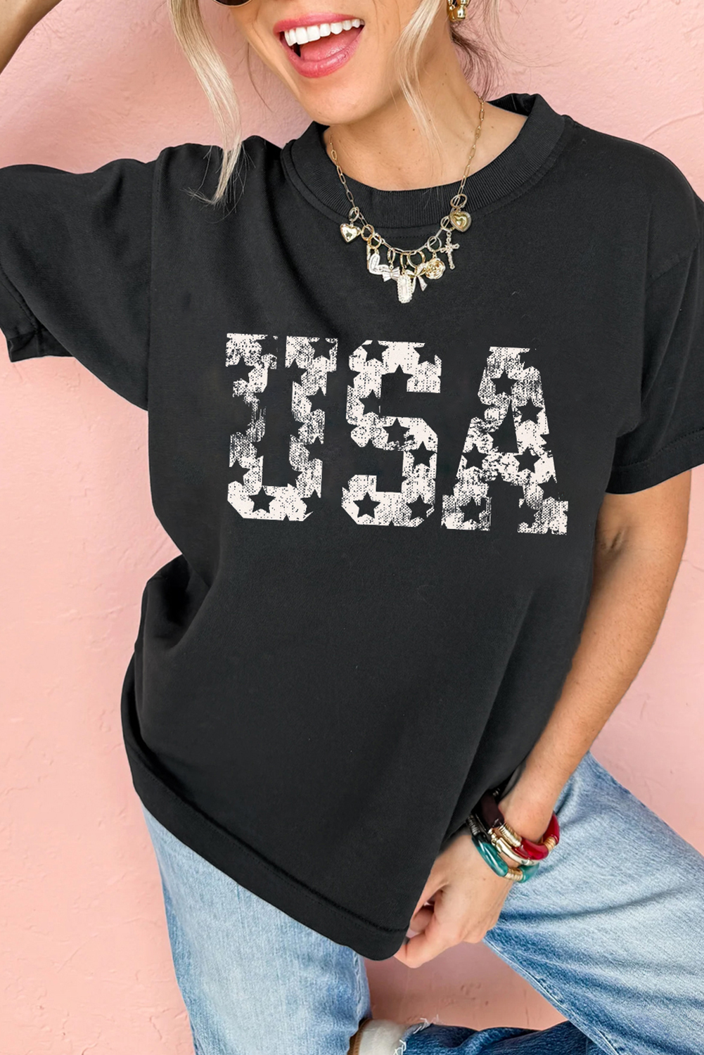 Black Star USA Graphic Crewneck Tee