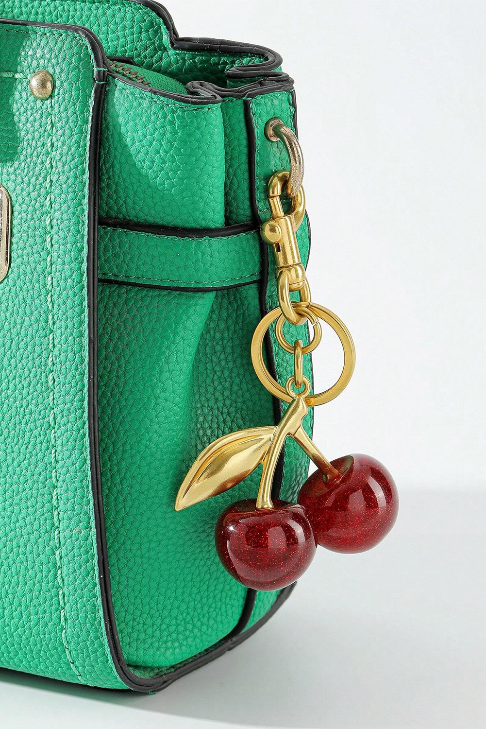 Gold Cherry Shape Alloy Keychain