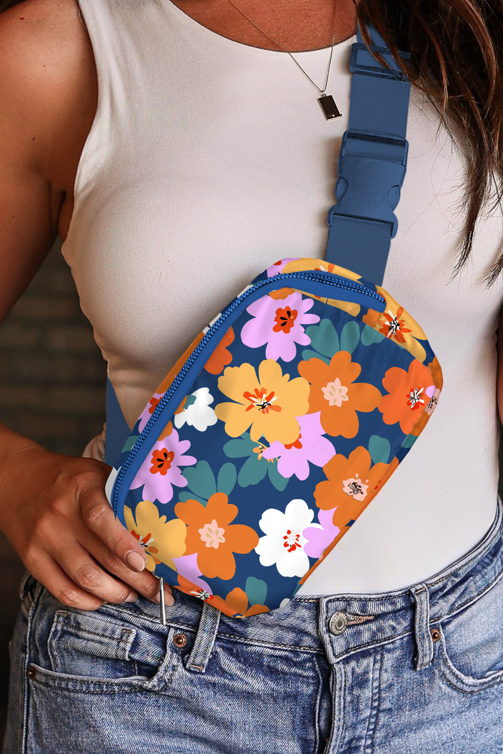 Sail Blue Floral Crossbody Bag
