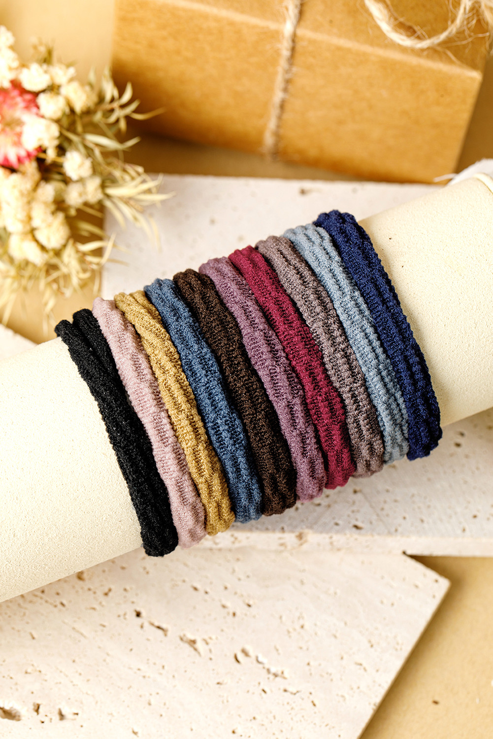 Black Elastic Textured Hair Ties