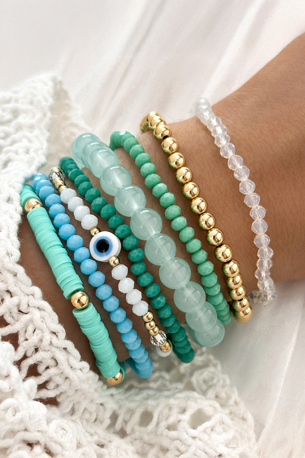 Aruba Blue Greek Evil Eye Protection Amulet Bracelet