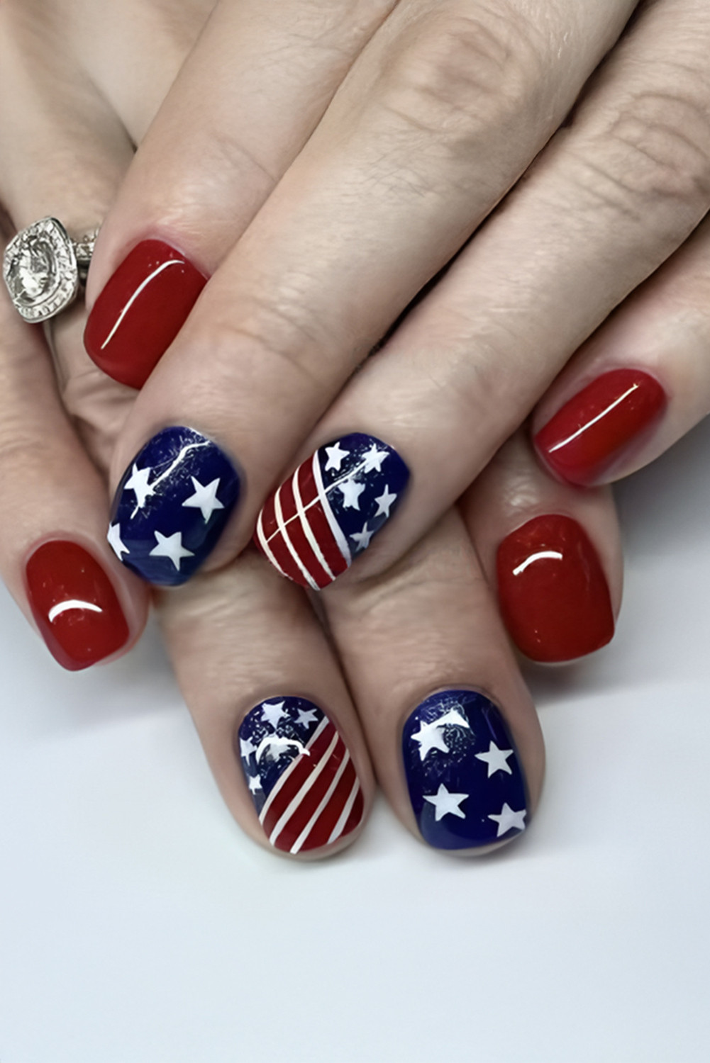 Dark Blue USA Flag Nail Stickers