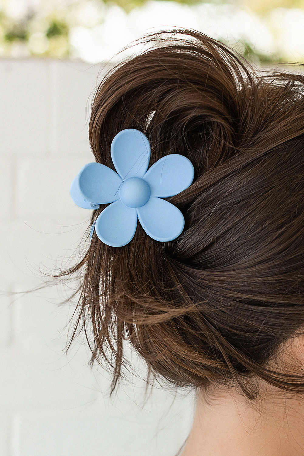Light Blue Flower Hair Claw Clip