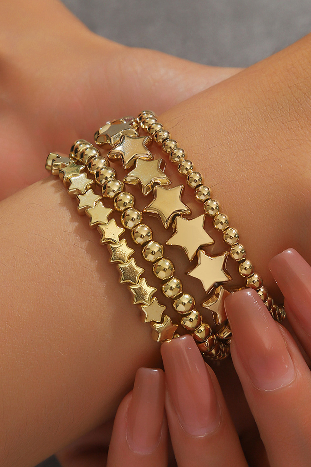 Gold Stars and Beaded Bracelet Set
