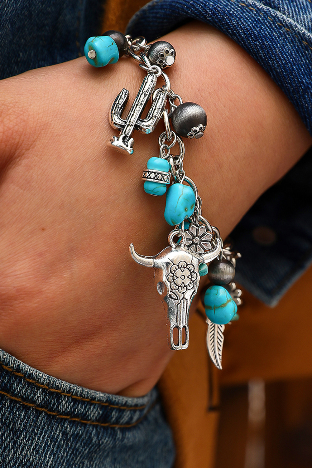 Shewin Wholesale Elegant Silvery VINTAGE Steer Head Alloy Bracelet
