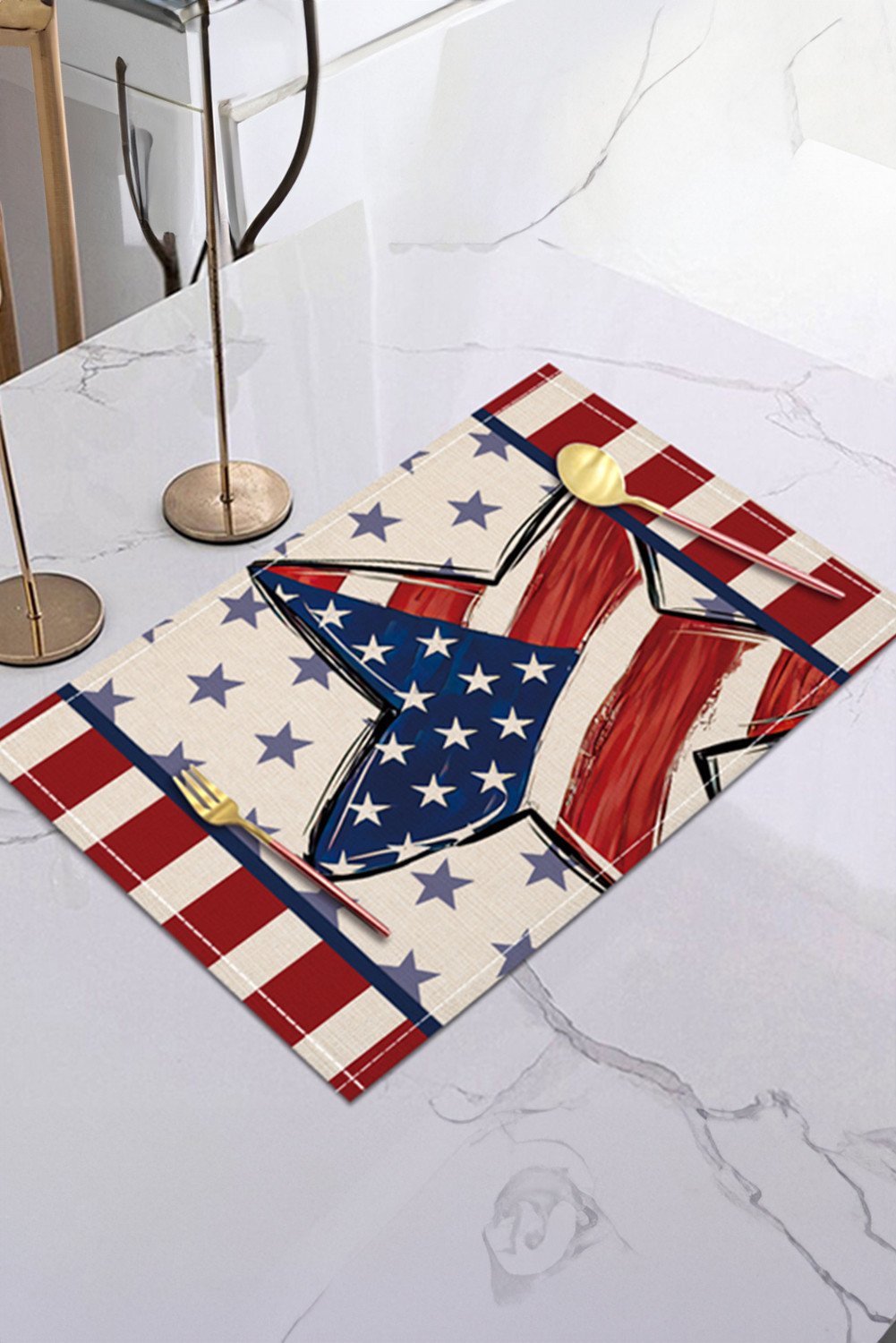 Dark Blue Independence Day Stars and Stripes Placemat