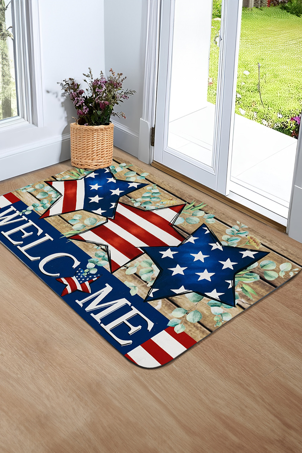 Dark Blue July of 4th Entrance Welcome Mat