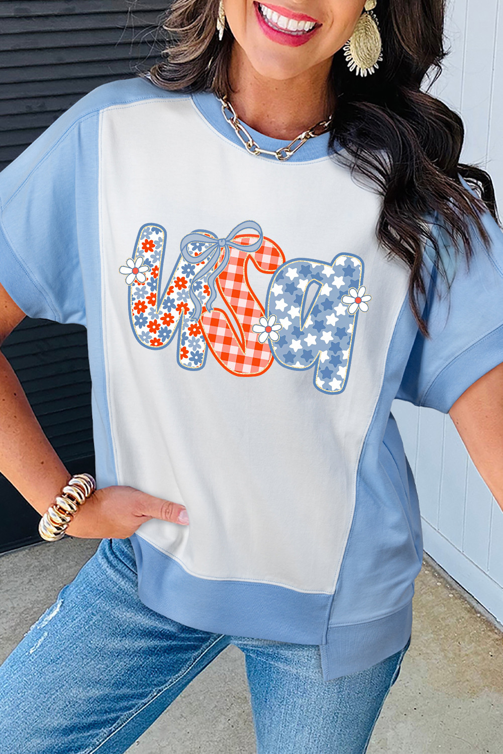 USA letter print tees vendor