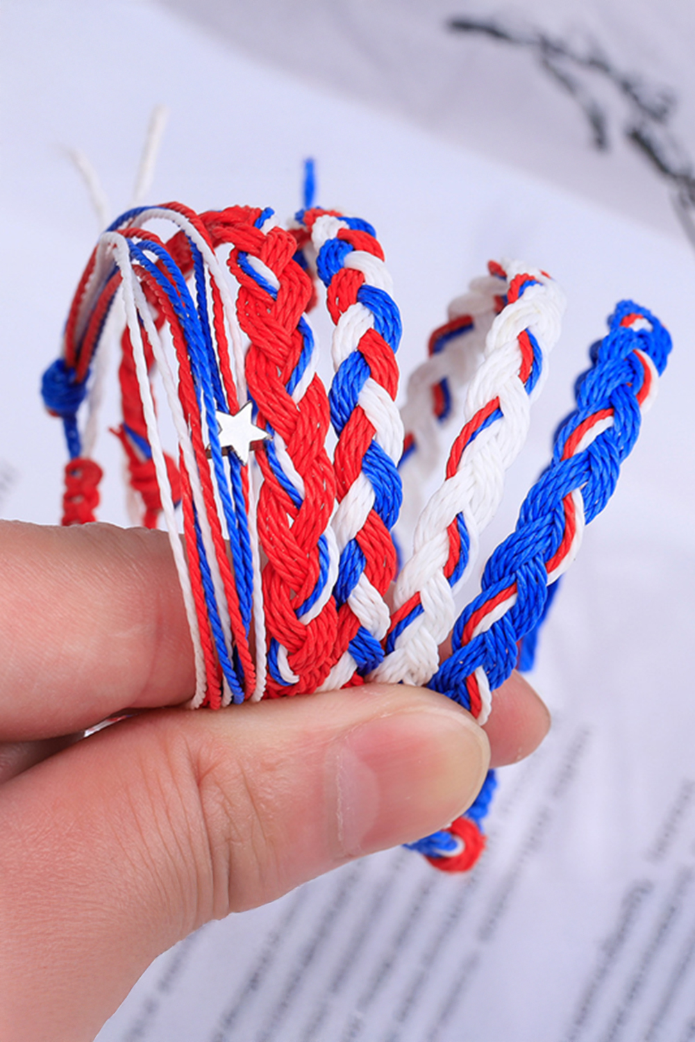 Shewin Wholesale Clothing Blue Independent Day Braided Multi Layer BRACELET