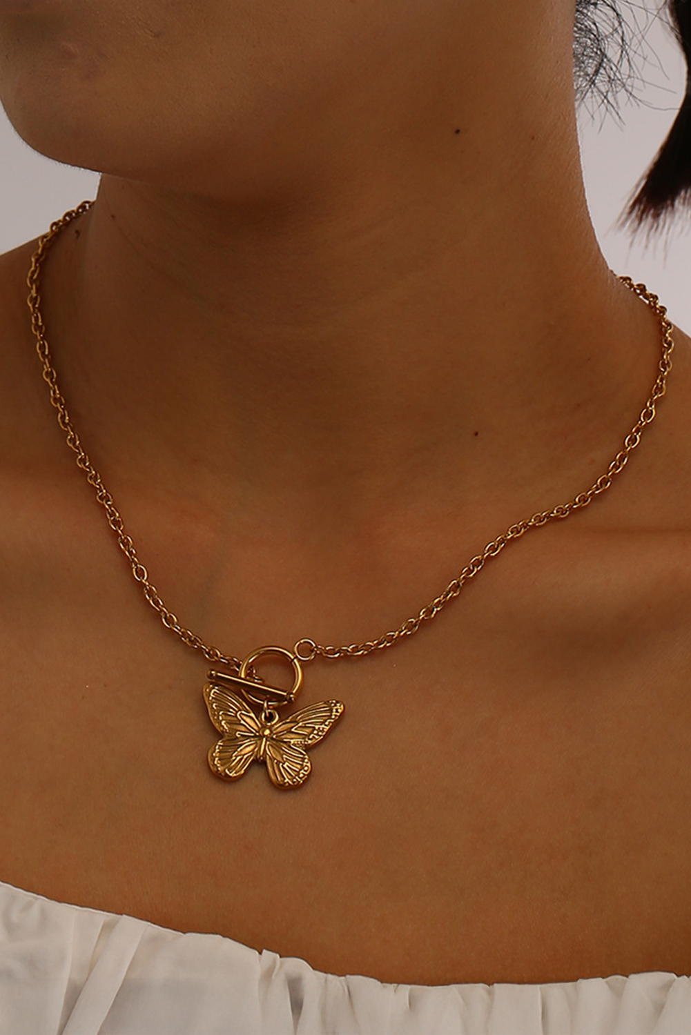 Shewin Dropshipping GOLD Butterfly Pendant Chain Necklace