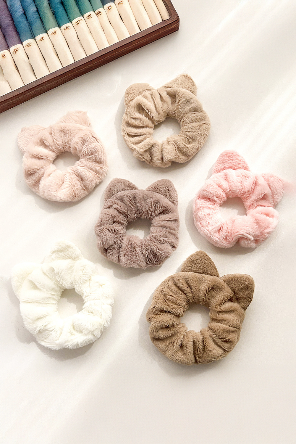 Shewin Dropshipping Light Pink Fluffy Cat Ear HAIR Tie