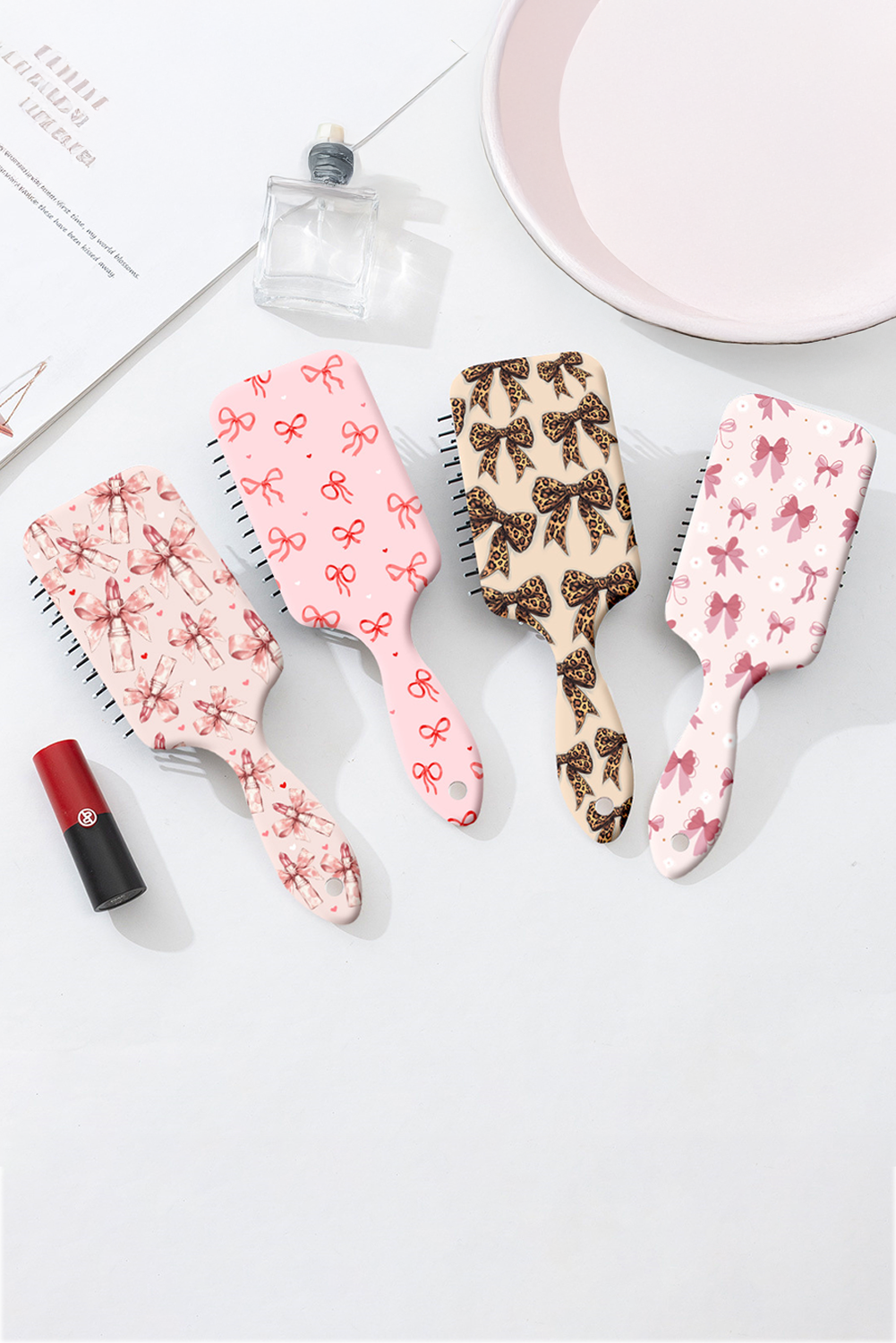 Shewin Wholesale Chic Female Parchment Leopard Bow Print HAIR Comb