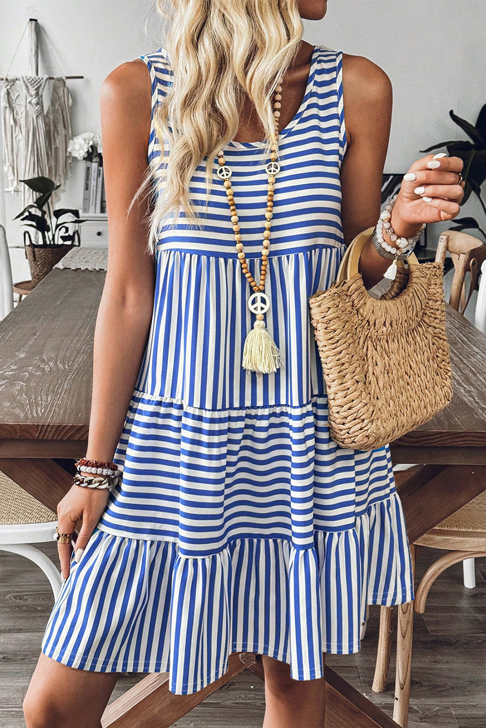 striped mini dresses in bulk